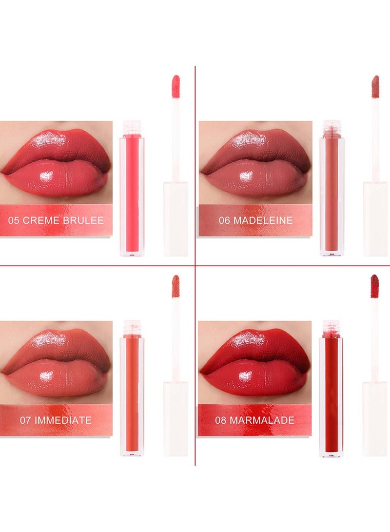 Huitich 8-Pack Lip Gloss & Lipstick Set Olive Cream Glossy Moisturizing Lip Glaze Box CM - Image 2
